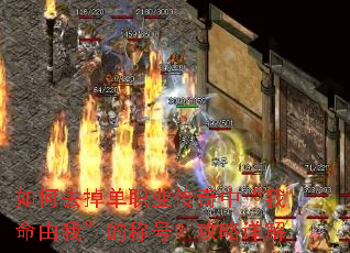 如何去掉单职业传奇中“我命由我”的称号?攻略详解 如何去掉单职业传奇中“我命由我”的称号?攻略详解