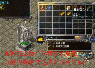 如何在正版1.76传奇私服官方授权版中快速提升角色等级? 如何在正版1.76传奇私服官方授权版中快速提升角色等级?