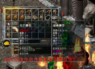 如何正确使用传奇装备调整命令? 如何正确使用传奇装备调整命令?